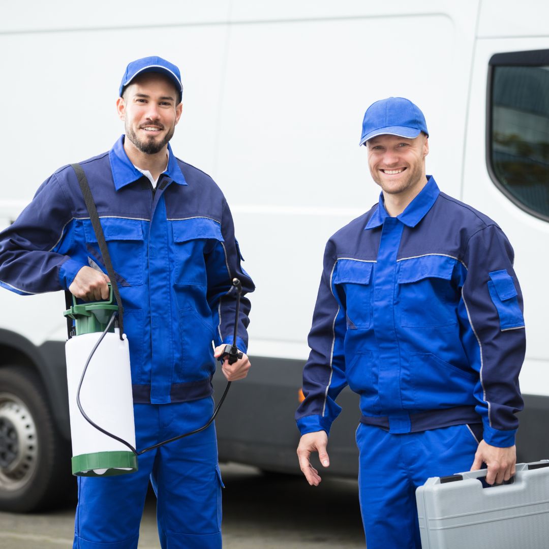 two pest control technicians 